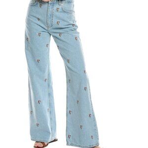 Farm Rio Rose Embroidered Jeans sz 31 NWT